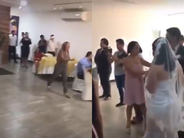 Cô gái xông vào đám cưới làm loạn, đòi đánh cô dâu.
