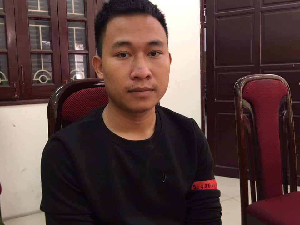 Tài xế Lương Văn Sáu tại trụ sở công an.