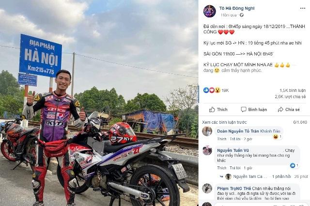 “Phượt thủ” lái xe máy cả ngày lẫn đêm với tốc độ "bàn thờ" từ TP HCM ra Hà Nội rồi quay về đích trong 54 giờ chỉ để khoe chiến tích trên mạng xã hội