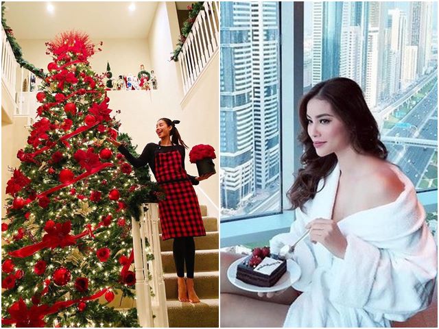Đời sống Showbiz - Cận cảnh biệt thự hoành tráng sang chảnh của Phạm Hương tại Mỹ mùa Noel