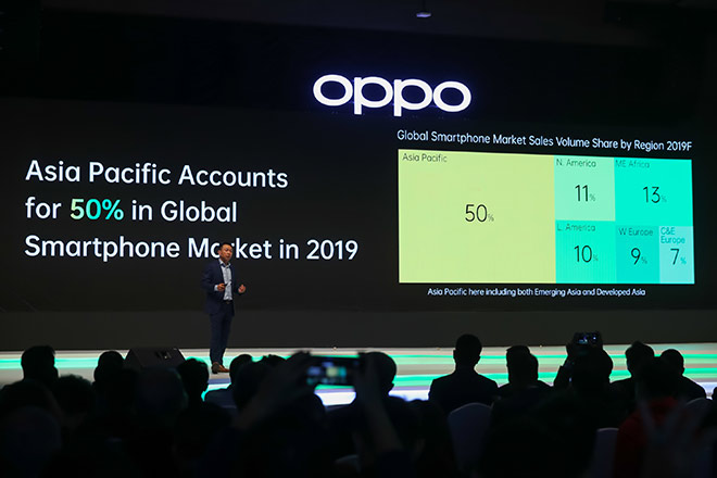 Khu vực APAC là thị trường phát triển năng động, chiếm đến 50% thị phần smartphone toàn cầu năm 2019, theo GfK