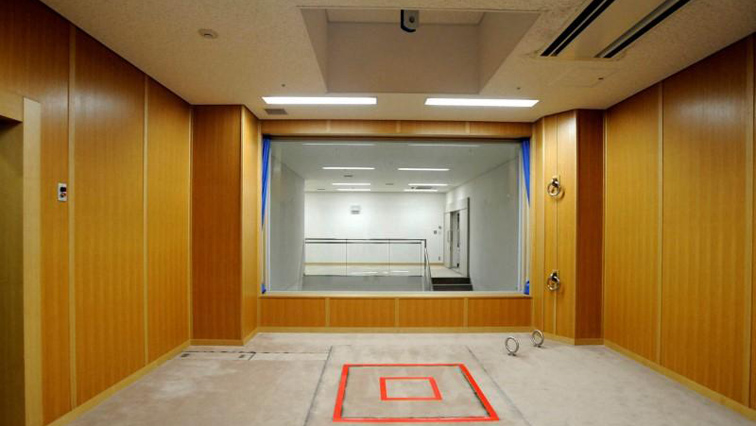 Các tử tù đứng vào vị trí tô màu đỏ để thi hành án ở Nhật.