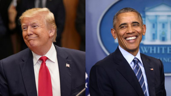 Đương kim Tổng thống Mỹ Donald Trump và cựu Tổng thống Mỹ&nbsp;Barack Obama đều được bình chọn là người đàn ông được ngưỡng mộ nhất năm 2019. Ảnh: REUTERS