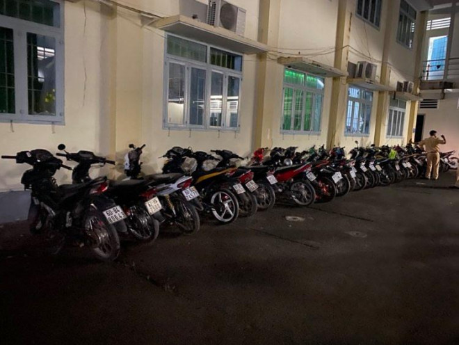 Số xe bị đưa về trụ sở công an