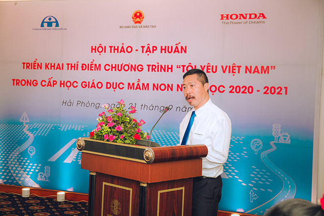 Ông Hoàng Qúy&nbsp; Linh - Trưởng Khối An toàn - Cty Honda VN phát biểu tại Hội thảo
