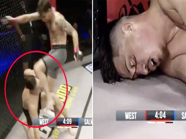 Thể thao - Nhận đòn ghê rợn trên sàn đấu võ MMA, "Quái thú" Salmon suýt mất mạng