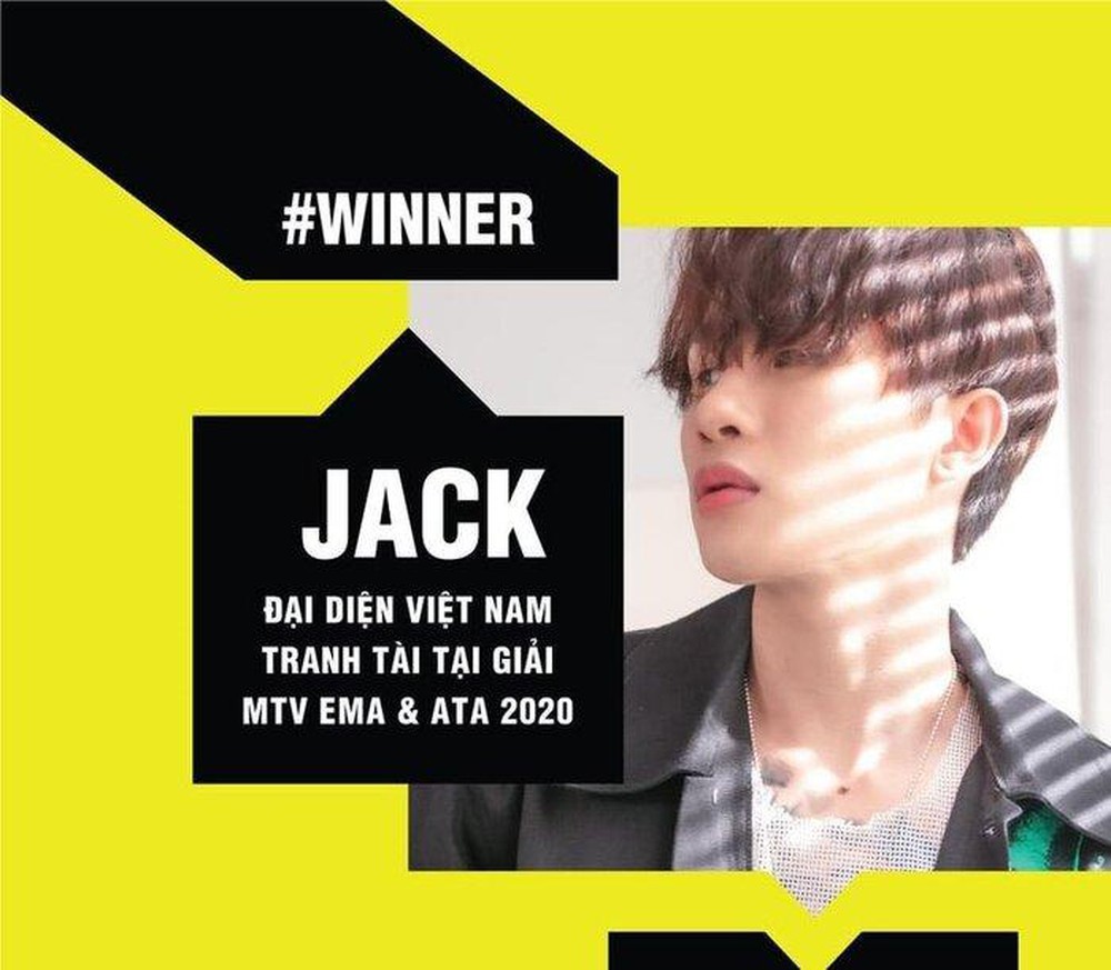 Jack&nbsp;chính thức trở thành đại diện Việt Nam&nbsp;tranh giải tại "MTV EMA 2020".