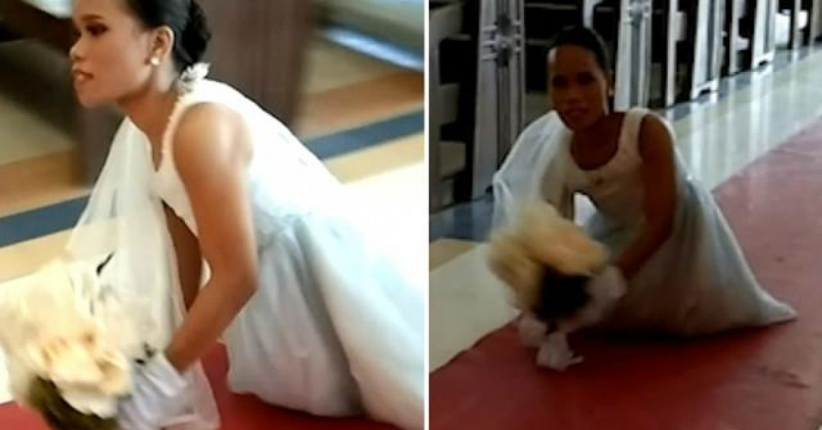 Bạn trẻ - Cuộc sống - Cô dâu không chân tự mình lết vào lễ đường, cảnh tượng khiến ai cũng xúc động