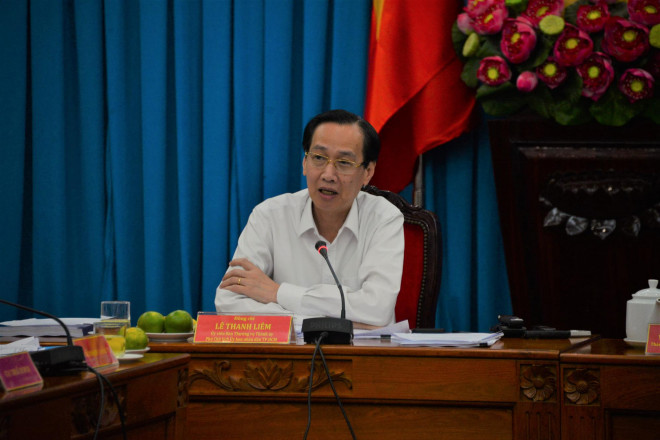 Phó Chủ tịch Thường trực UBND TP Lê Thanh Liêm tại hội nghị chiều 9-10 Ảnh: NGUYỄN PHAN