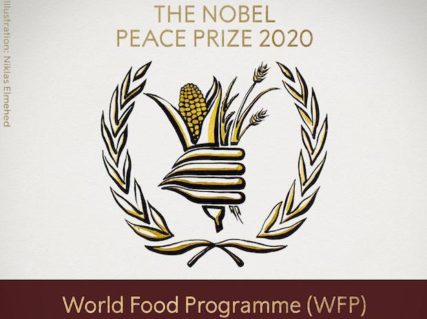 Ủy ban Nobel Na Uy công bố giải Nobel Hòa bình 2020 thuộc về Chương trình Lương thực Thế giới (WFP). Ảnh: Nobel Prize