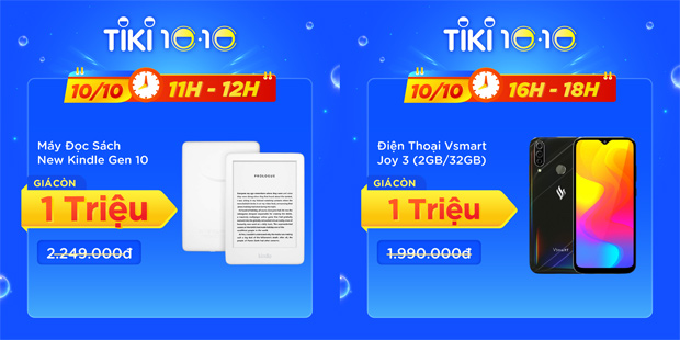 Chuỗi sản phẩm công nghệ giảm sâu còn gọi tên chiếc máy đọc sách New Kindle Gen 10, vừa nhỏ gọn, bộ nhớ bao la, giá thì sale còn 1 triệu. Với số tiền này, việc sở hữu điện thoại Vsmart Joy 3 (2GB/32GB) cũng trong tầm tay.