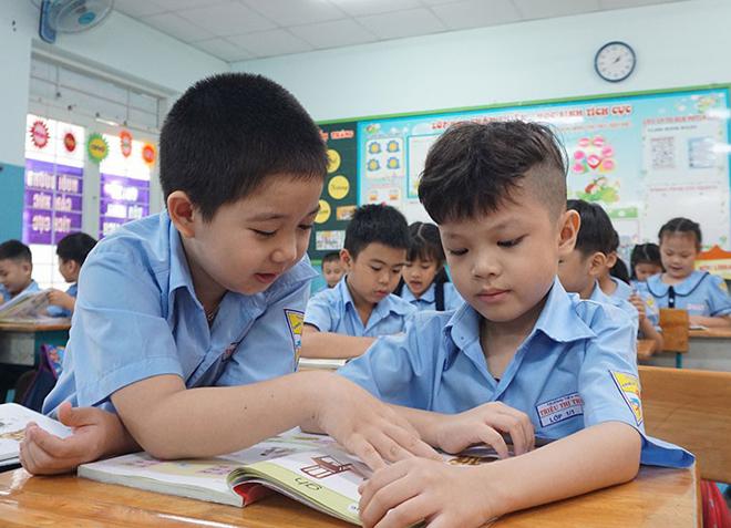 Học sinh Trường Tiểu học Triệu Thị Trinh, quận 10 (TP Hồ Chí Minh) trong một tiết học.&nbsp; Ảnh: CTV.