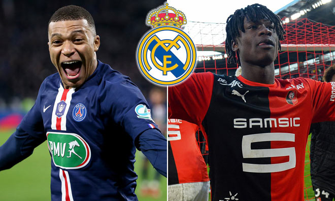 Real Madrid bất ngờ muốn bạo chi 60 triệu euro mua Eduardo Camavinga (phải) trước khi dốc sức chiêu mộ Kylian Mbappe hè năm sau