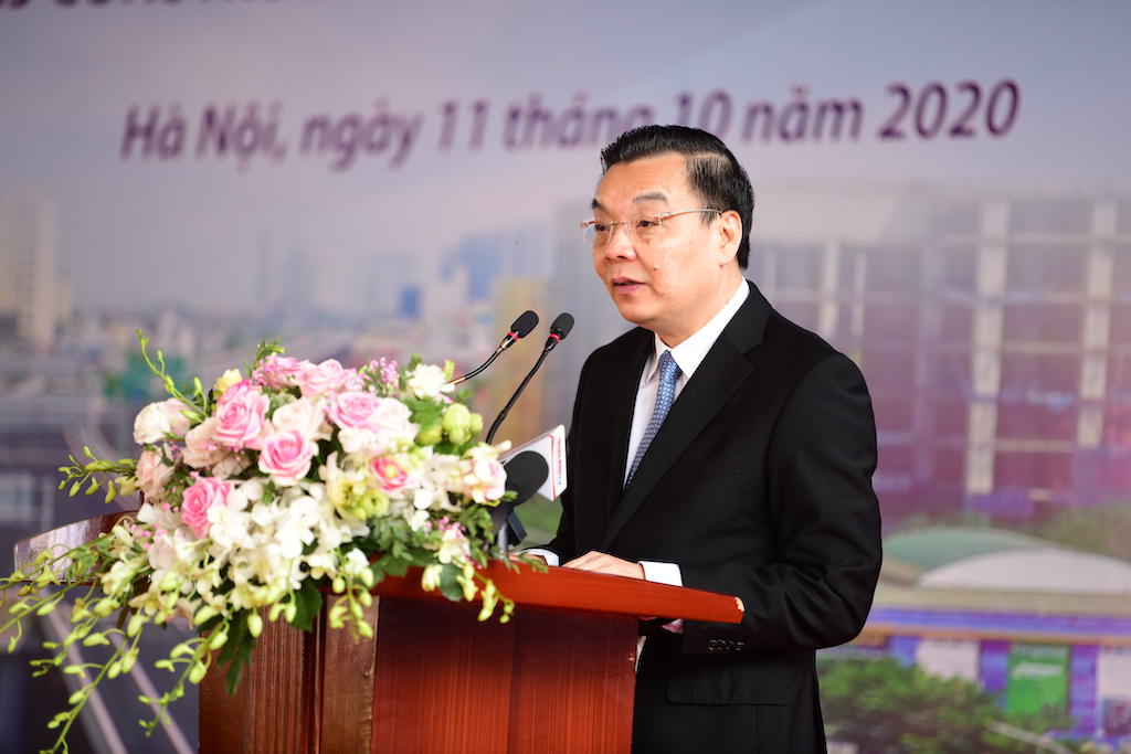 Chủ tịch UBND TP.Hà Nội Chu Ngọc Anh, phát biểu tại buổi lễ.