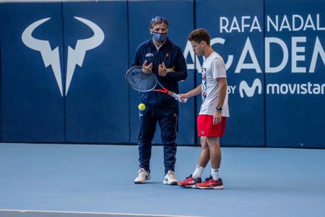 Schwartzman tập luyện tại Học viện Rafael Nadal