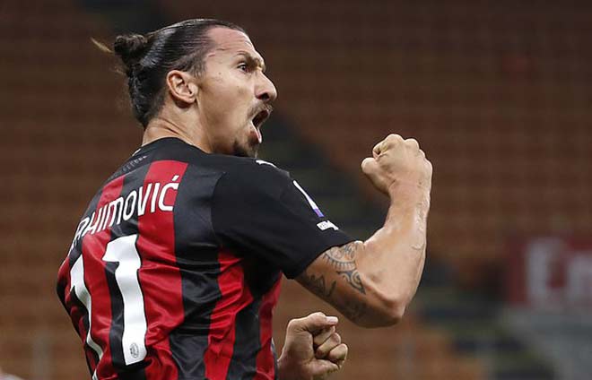 Ibrahimovic cùng AC Milan đánh bại Inter Milan với cú đúp trong hiệp 1