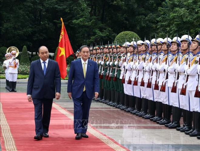 Thủ tướng Nguyễn Xuân Phúc chủ trì lễ đón Thủ tướng Nhật Bản - 6