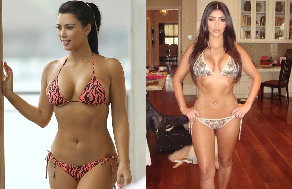 Trước đây, Kim Kardashian vốn không có thân hình nảy nở, đầy đặn như hiện tại.