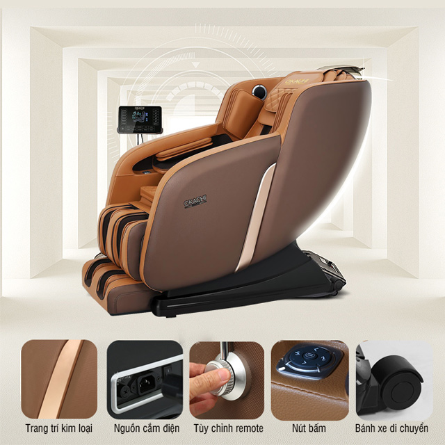 Ghế massage Okachi Nhật Bản tích hợp nhiều tính năng và công nghệ hiện đại