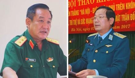 Hai tân Thứ trưởng Bộ Quốc phòng Lê Huy Vịnh (phải, khi còn là Trung tướng) và Võ Minh Lương