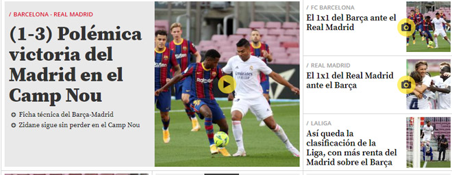 Real hạ Barca ở "Siêu kinh điển": Báo chí TBN tiếc cho Messi, chỉ trích VAR - 3