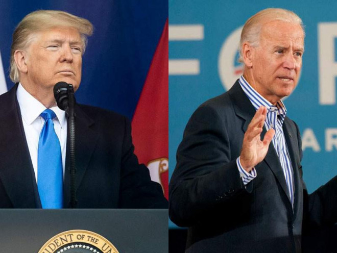 Tổng thống Donald Trump (trái) tăng thêm nỗ lực thu phục cử tri vào phút chót trong khi ứng viên Joe Biden (phải) tiếp tục tự tin vào các lợi thế hiện có. Ảnh minh họa: AP