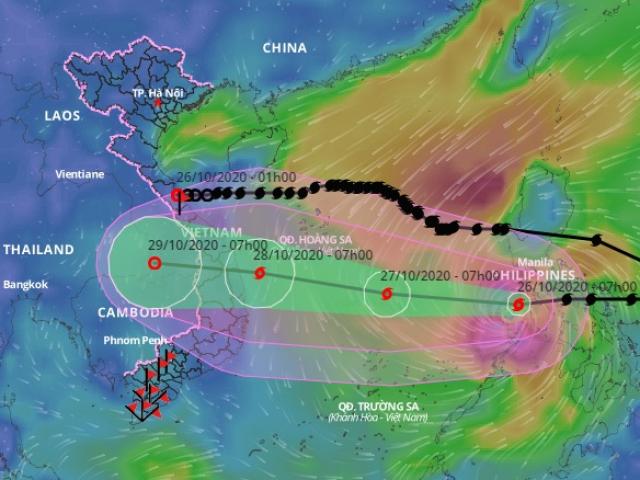 Bão số 9 giật cấp 14 đã vào Biển Đông, đang hướng về miền Trung
