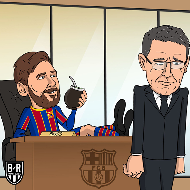 Messi vui mừng ra mặt&nbsp;khi chủ tịch Barca từ chức.