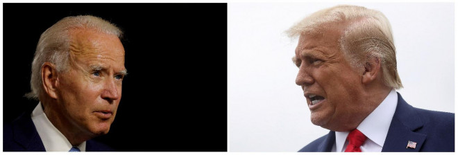 Ứng viên tổng thống đảng Dân chủ Joe Biden và Tổng thống Donald Trump trong cuộc bầu cử Mỹ năm 2020. Ảnh: Reuters