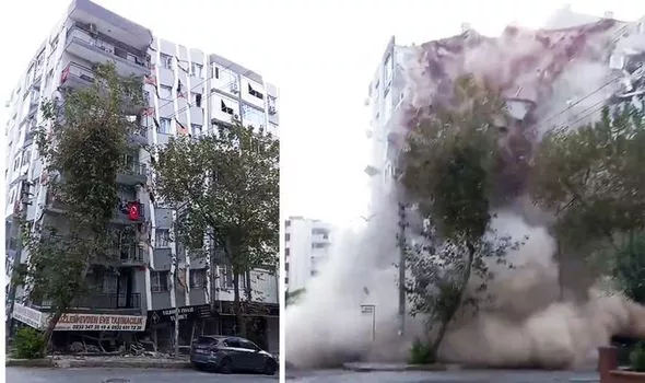 Tòa nhà 7 tầng đổ sập ở Thổ Nhĩ Kỳ.