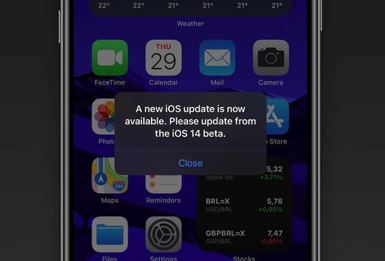 Thông báo cập nhật liên tục xuất hiện trên màn hình dù không có phiên bản iOS nào để tải về. Ảnh: 9to5mac