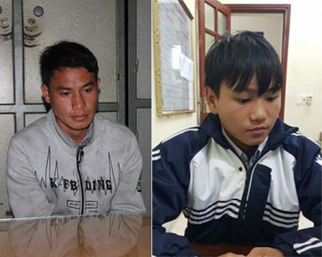 Đối tượng Nhà và Lý Láo Lủ tại cơ quan Công an.