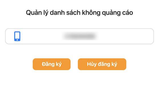 Đăng ký vào danh sách không nhận tin nhắn rác, cuộc gọi quấy rối. Ảnh: MINH HOÀNG