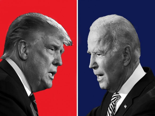 Hai ứng viên tổng thống Mỹ đang so kè nhau sát nút. Ảnh: GETTY IMAGES