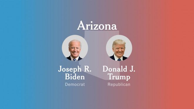 Khoảng cách giữa ông Biden và ông Trump tại bang Arizona hiện chỉ còn 79.000 phiếu. Ảnh: NY Times