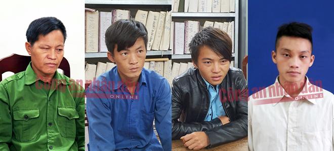 4 đối tượng có mối quan hệ bố con bị bắt giữ. Ảnh: Công an nhân dân
