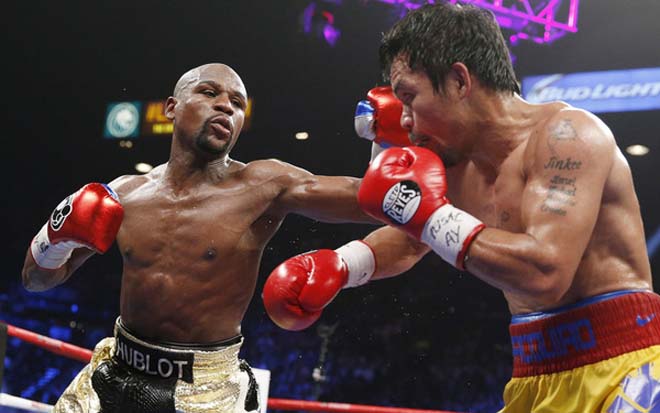 Mayweather (trái) bác bỏ khả năng tái đấu Pacquiao