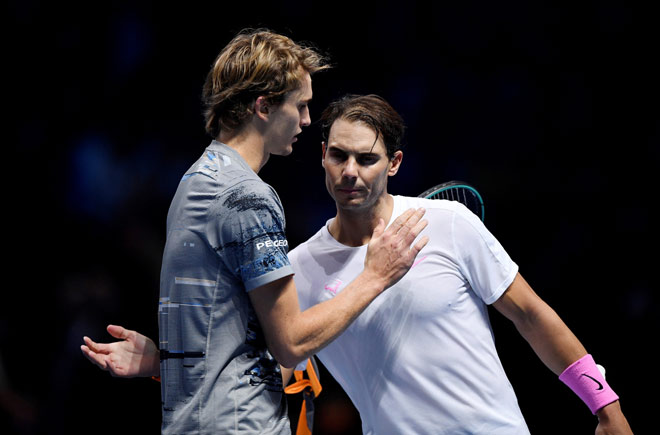 Zverev từng gieo sầu cho Nadal ở lần chạm trán gần nhất giữa họ tại vòng bảng ATP Finals năm ngoái