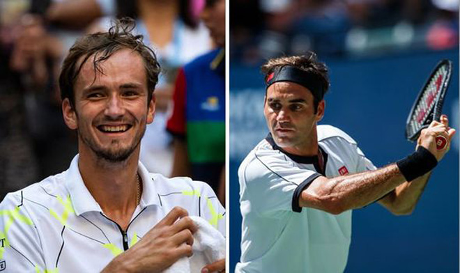Medvedev (trái) lấy vị trí số 4 của Federer