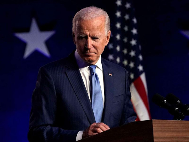 Tổng thống tân cử Joe Biden trong cuộc họp báo ngày 8-11 ở bang Delaware (Mỹ). Ảnh: REUTERS