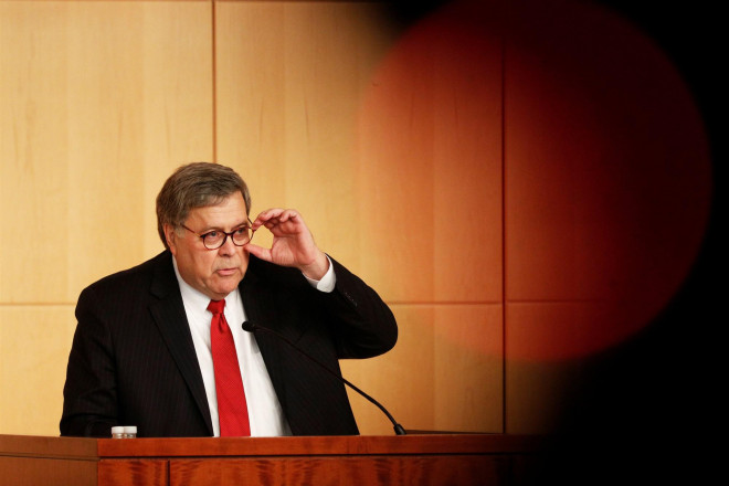 Bộ trưởng Tư pháp William Barr. Ảnh: Reuters