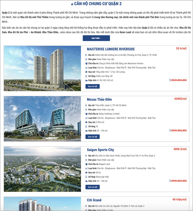 Thông tin các dự án bất động sản được Keenland.com.vn update liên tục