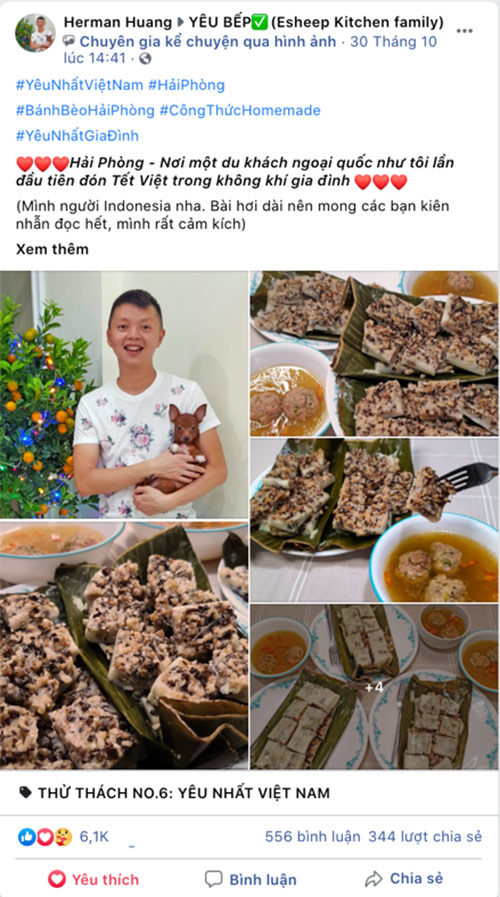 Bài viết của thành viên Yêu Bếp đến từ Indonesia – Herman Huang đã gây xúc động mạnh bởi những chia sẻ giản dị và chân thành.