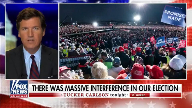 Dẫn chương trình Tucker Carlson của Fox News đã xác nhận thông tin "người chết" đi bỏ phiếu. Ảnh: Fox News