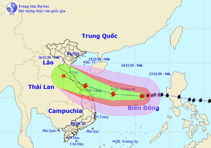 Diễn biến mới nhất của bão số 13 Vamco đang hướng vào Hà Tĩnh – Thừa Thiên Huế - 1