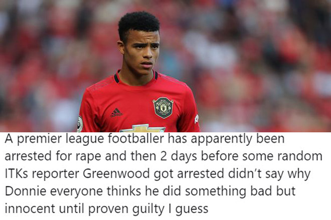 Mason Greenwood bị nghi ngờ nhưng chưa có thông tin xác thực