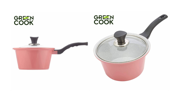 Nồi đúc ceramic vân đá đáy từ chống dính 18cm Green Cook
