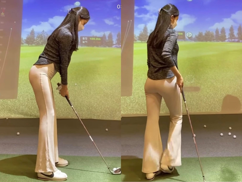 Cô gái gây sốt khi mặc quần nude chơi golf hóa ra là người mẫu có body hoàn mỹ - 1