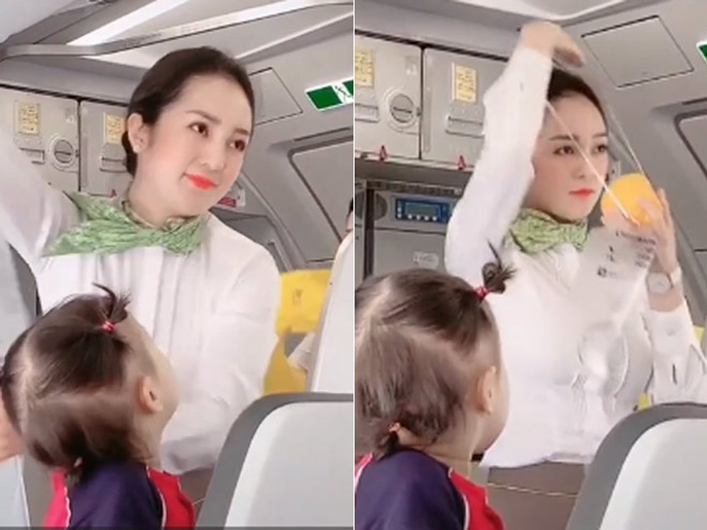 Nguyễn Thanh Thủy trở thành hiện tương trên internet&nbsp;sau khi video quay cô&nbsp;hướng dẫn an toàn bay.