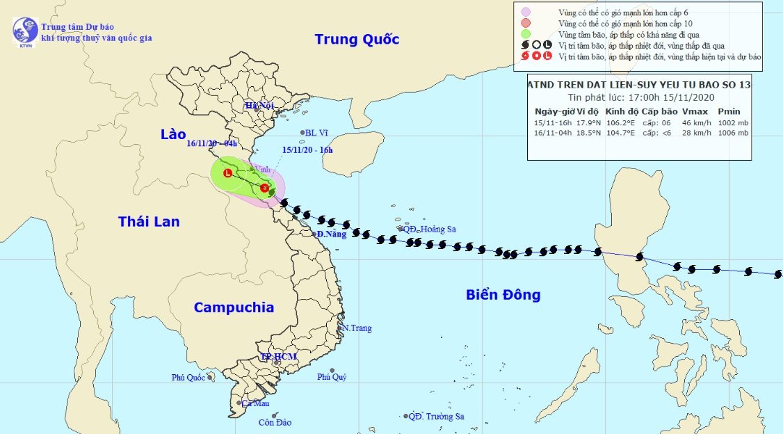 Bão số 13 đi sâu vào đất liền, miền Trung tiếp tục mưa to kéo dài - 1